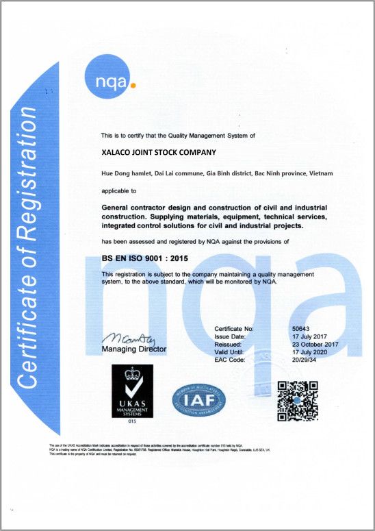 Chứng nhận ISO 9001:2015