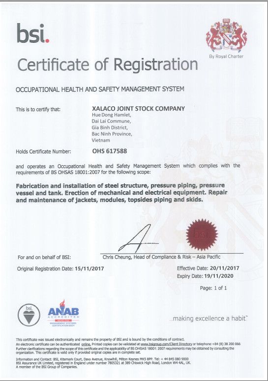 Chứng nhận BS OHSAS 18001:2007